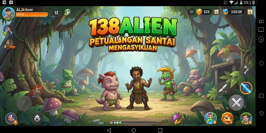 Tampilan gameplay <strong>138ALIEN</strong> dengan karakter lucu dan level yang beragam.