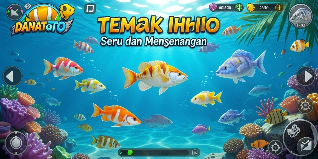 Tampilan screenshot utama game Tembak Ikan yang memukau.