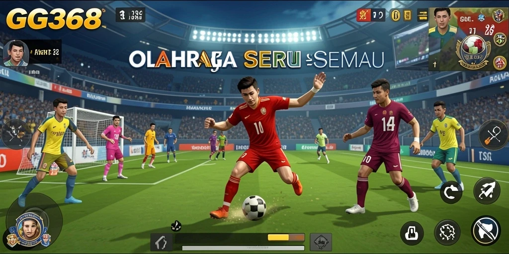 Screenshot GG368 menampilkan aksi seru dalam pertandingan olahraga.
