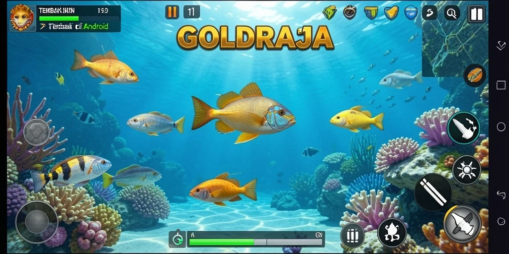 Tampilan seru dari gameplay Tembak Ikan di GOLDRAJA.