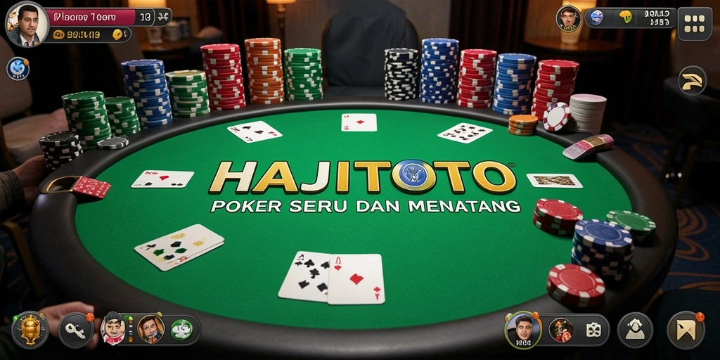 Tampilan menarik saat gameplay poker di HAJITOTO.
