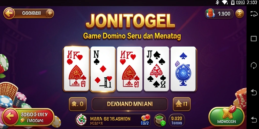 Tampilan gameplay seru dalam JONITOGEL dengan variasi permainan Domino.