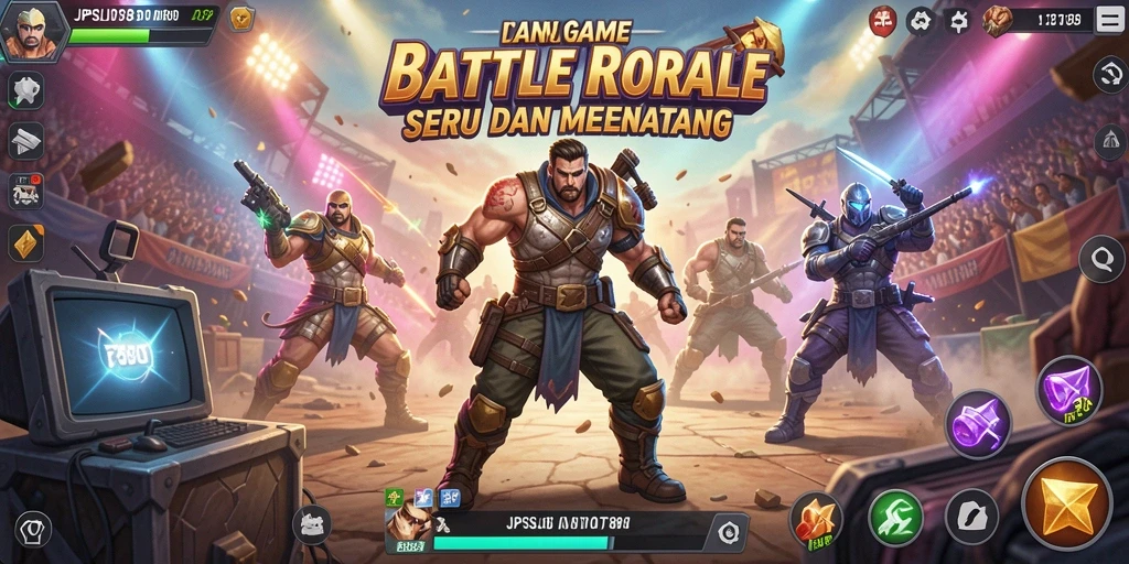 Tampilan aksi intens dalam permainan Battle Royale JPSLOT88.