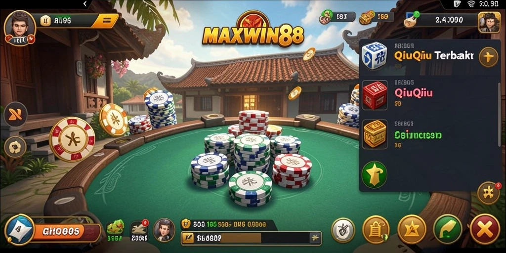 Tampilan gameplay QiuQiu yang menarik di MAXWIN88.