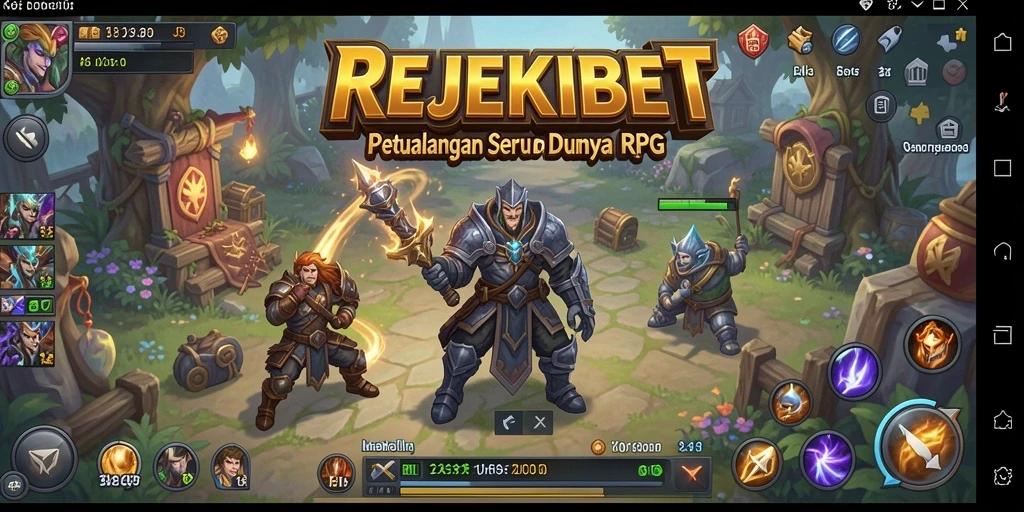 Tangkapan layar memperlihatkan aksi mendebarkan dalam REJEKIBET RPG.