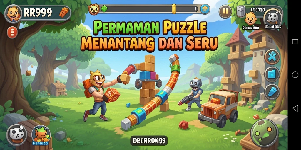Screenshot utama RR999 menampilkan gameplay Puzzle yang menarik dan menantang.