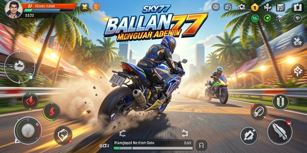 Gameplay menegangkan di balapan motor SKY77.