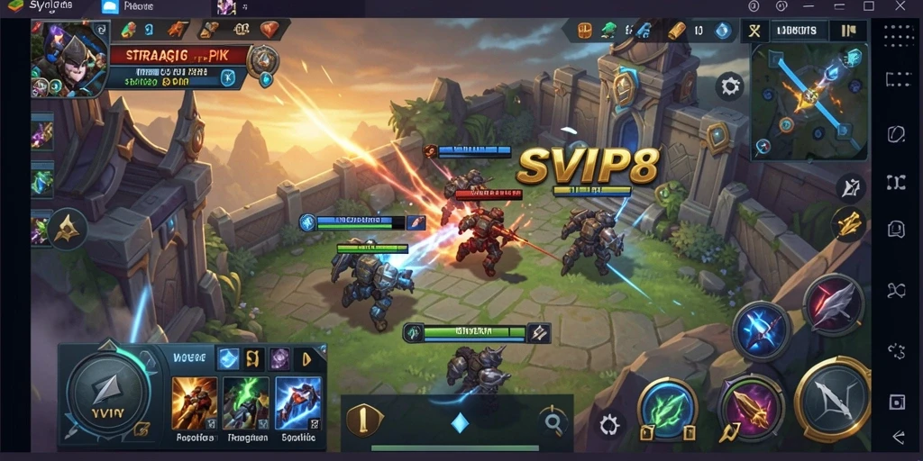 Screenshot gameplay taktis dari SVIP8 yang menunjukkan strategi di lapangan.