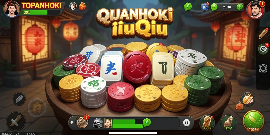 Screenshot gameplay TOPANHOKI menampilkan aksi seru permainan QiuQiu.