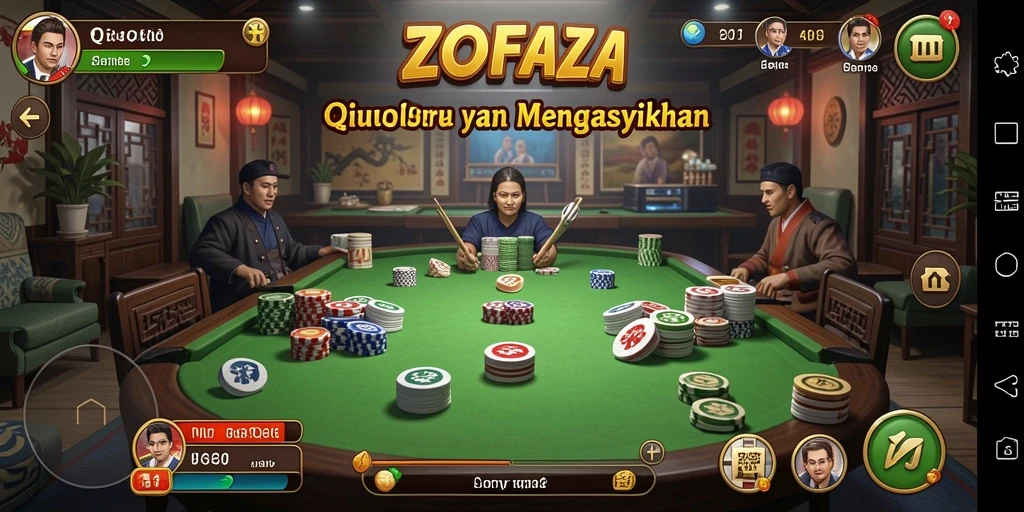 Tampilan gameplay ZOFAZA yang seru dalam permainan QiuQiu.